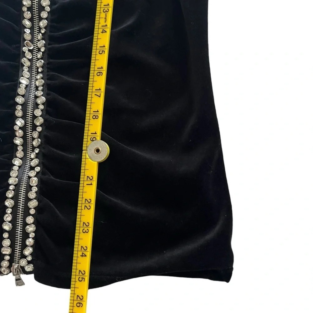Neiman Marcus Exclusive Black Velvet Rhinestone Zip Up Jacket Vintage Regal L - Picture 7 of 8